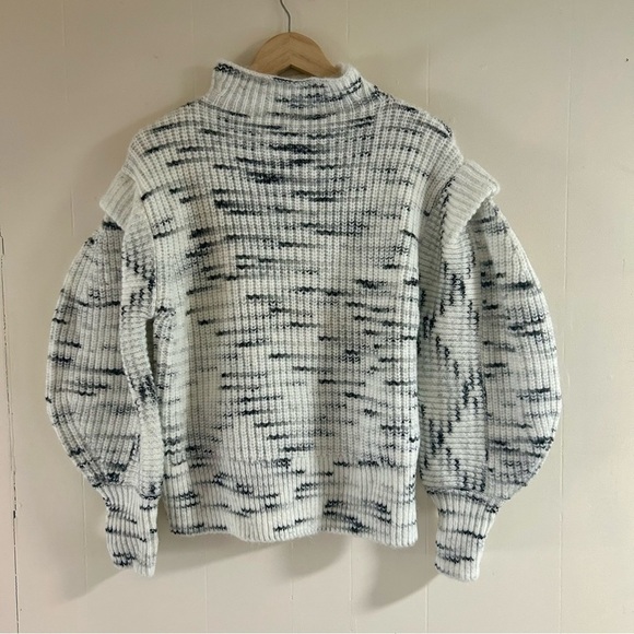 Varley Belgrave Knit Sweater in Egret/Charcoal sz XS - Picture 3 of 6